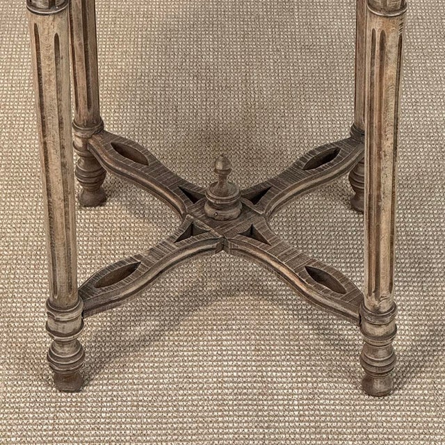 Antique French Louis XVI Stripped Marble Top Occasional Table For Sale - Image 9 of 18