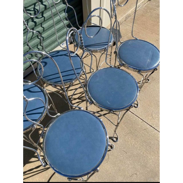 1950s Vintage Mid Century 1950’s Chrome Ice Cream Chairs Priced Each For Sale - Image 5 of 8