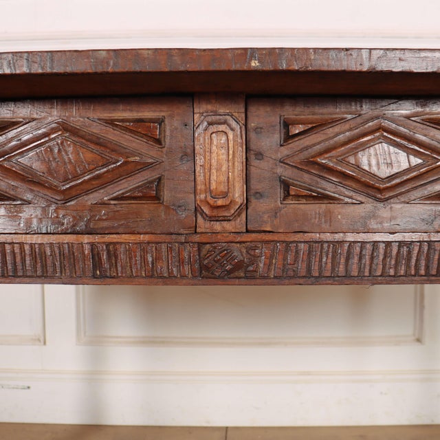 Portuguese Desk in Carved Chestnut For Sale - Image 10 of 18