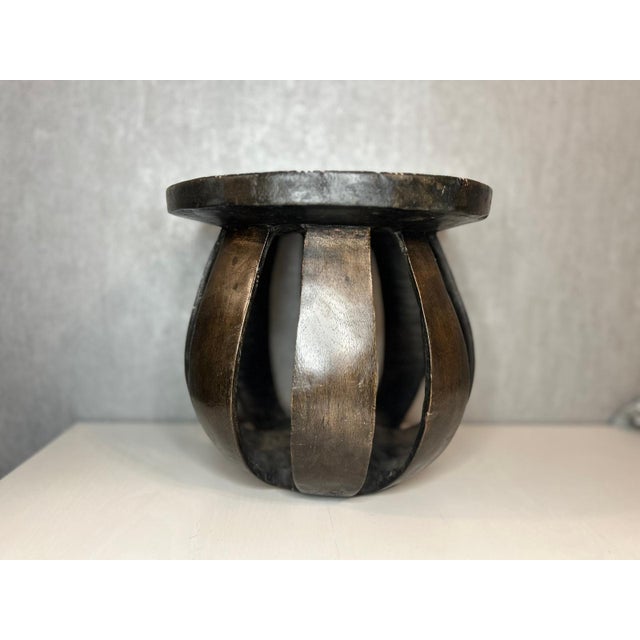 Early 21st Century Mid-century Baga Stool in Carved Wood, Guinea, West Africa For Sale - Image 5 of 5