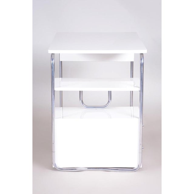 Bauhaus Writing Desk in Chromed Steel and Lacquered Wood, Germany, 1930s For Sale - Image 11 of 14