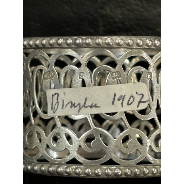 1900 - 1909 Early 1900s Pierced Sterling Silver Napkin Ring For Sale - Image 5 of 6