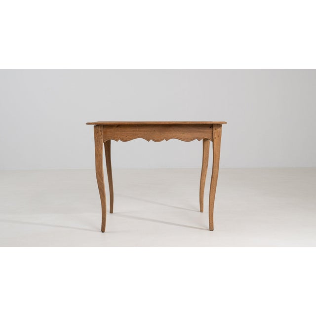 Amber 19th Century France Weathered Honey Oak Carved Oak Side Table For Sale - Image 8 of 11