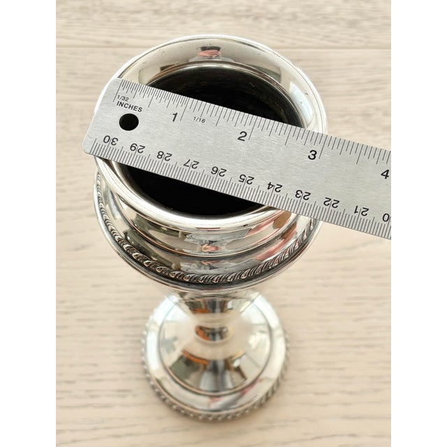 Metal Vintage Traditional Silver Plated Trumpet Vase - 8.5" For Sale - Image 7 of 9