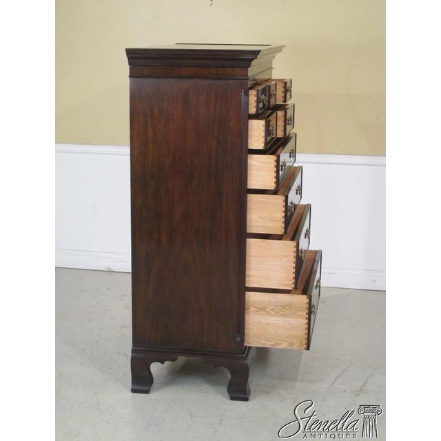 Wood Henkel Harris Model #175 Chippendale Mahogany New Market High Chest For Sale - Image 7 of 10