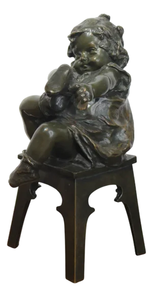 Juan Clara, Young Girl, 1890s, Bronze