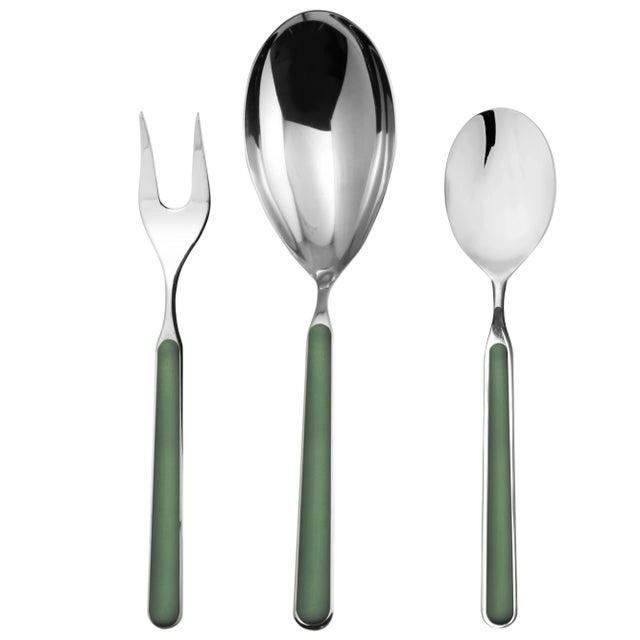Contemporary Mepra Fantasia 3-Piece Serving Set, Green For Sale - Image 3 of 3