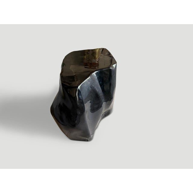 Andrianna Shamaris Volcanic Glass Coffee Table or Large Side Table For Sale - Image 9 of 18