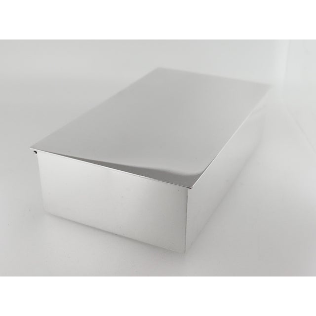 Wood Mid-Century Tiffany & Co. Sterling Silver Wood Lined Dresser or Table Box For Sale - Image 7 of 18