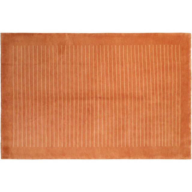 1980s 1980s Vintage Nepalese Rust/Tan Wool Rug - 6'0'' X 9'0'' For Sale - Image 9 of 10