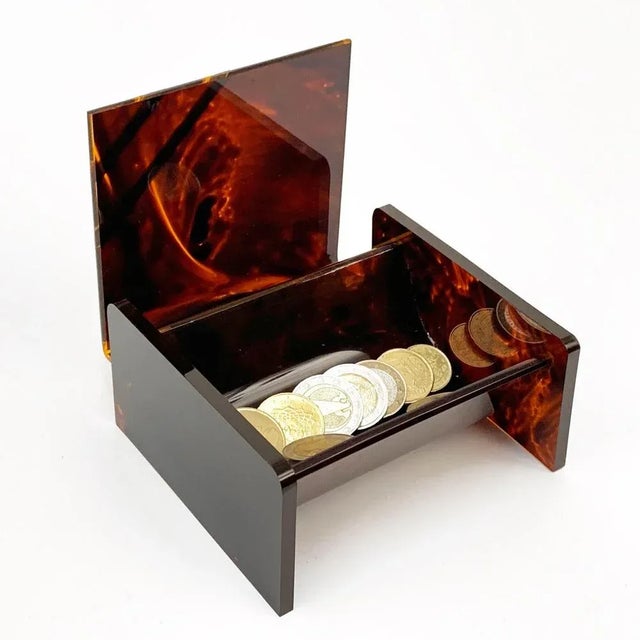 Mid-Century Acrylic Glass & Brass Jewelry Box by Christian Dior, 1970 For Sale - Image 11 of 14