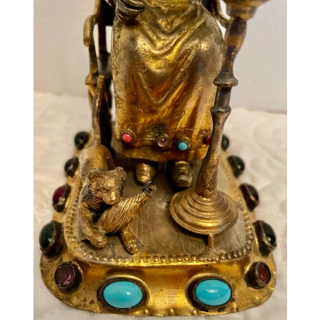 Late 19th Century Victorian Gem Set Gold Washed Figurine For Sale In Los Angeles - Image 6 of 12