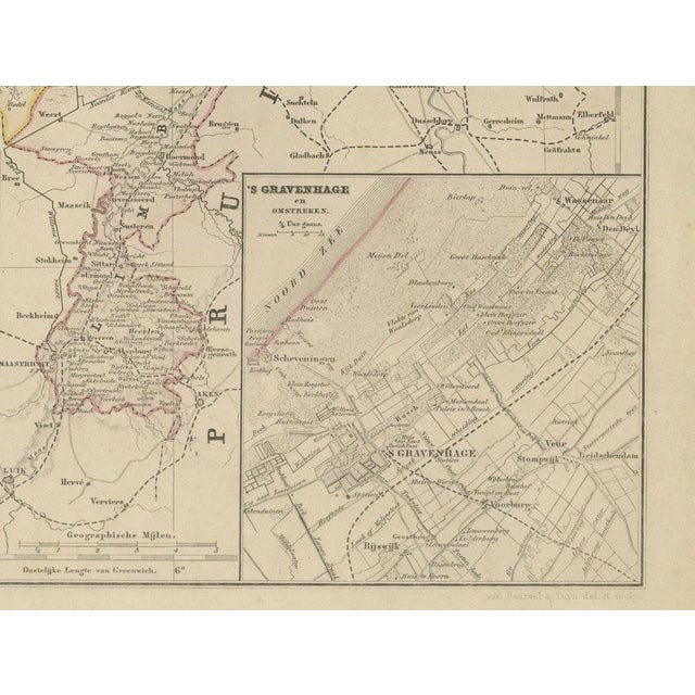 Map of the Netherlands with Insets of Amsterdam and Arnhem, 1876 For Sale - Image 4 of 11