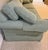 Shabby Chic Ethan Allen Classic Rolled Arm Skirted Sofa in Aqua Texturized Woven Fabric For Sale - Image 3 of 12