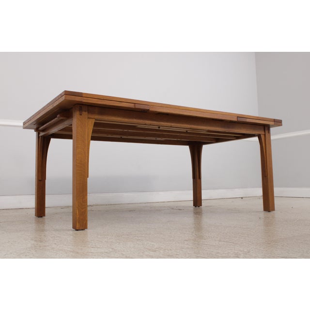 Stickley Drawleaf Mission Oak Dining Room Table For Sale - Image 12 of 18