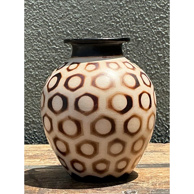 Vintage Hexagon Bubble Vase For Sale - Image 11 of 12