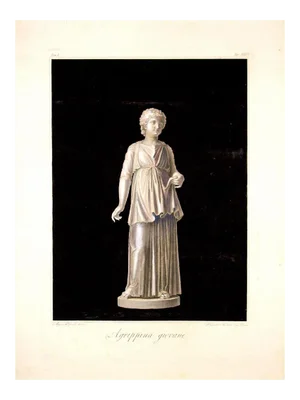 Agostino Tofanelli, Young Agrippina, Original Etching, 1821