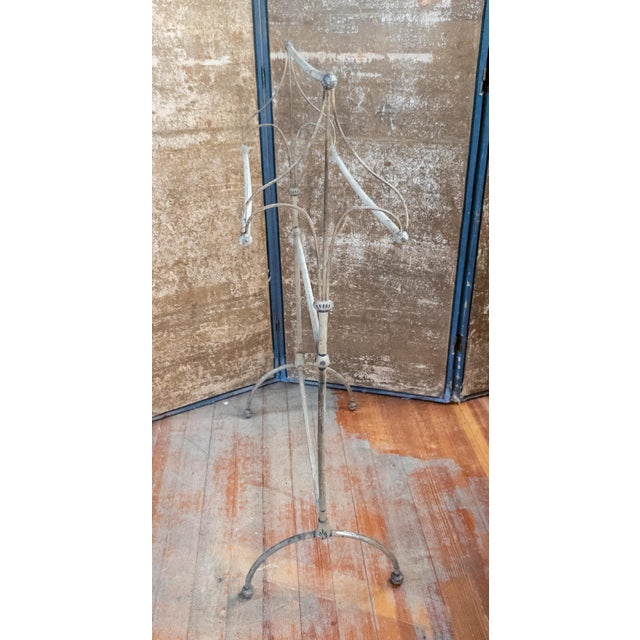 19th Century Victorian White and Blue Painted Wire and Metal Towel Drying Rack For Sale - Image 9 of 16