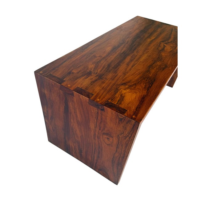 Mid-20th Century Vintage Dovetail Rosewood Waterfall Coffee Table For Sale - Image 4 of 4