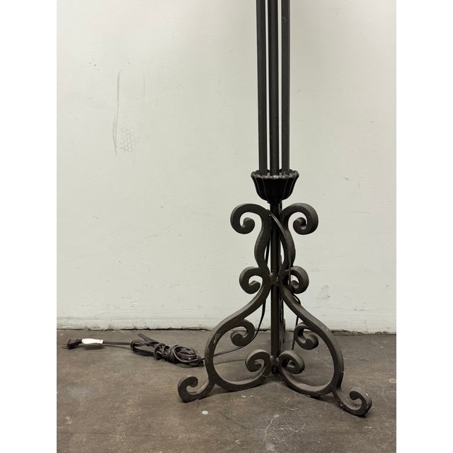 Coffee Vintage Art and Craft/Spanish Style Iron Work Floor Lamp For Sale - Image 8 of 12