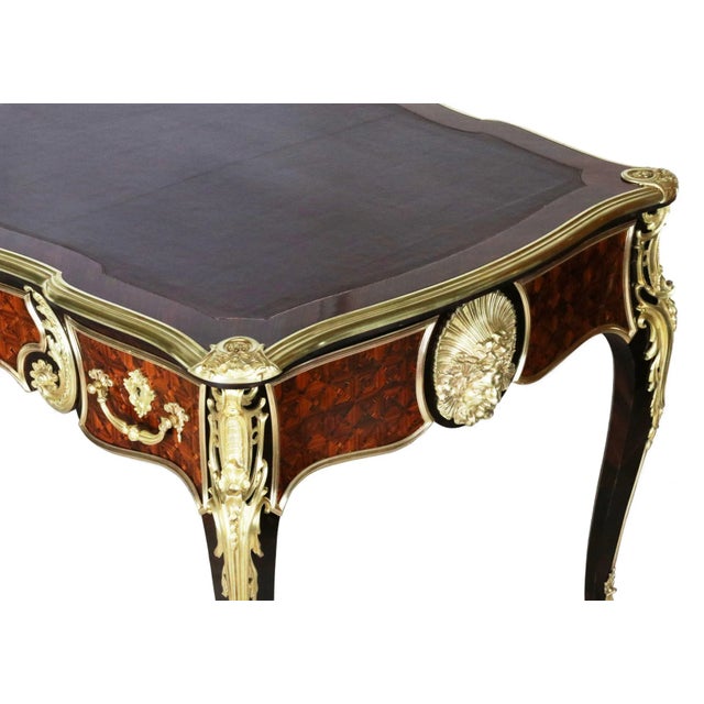 Gold Louis XV Style Wood and Gilded Bronze Desk For Sale - Image 8 of 9
