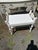 Charming White Painted Wood Vanity With Oval Mirror For Sale - Image 9 of 17