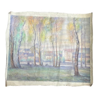 1950’s Original Impressionist Landscape & Cityscape Painting on Canvas For Sale