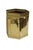 Vintage brass hexagonal planter / trash can / waste bin / cachepot with recessed oval panels on each side. Dimensions:...