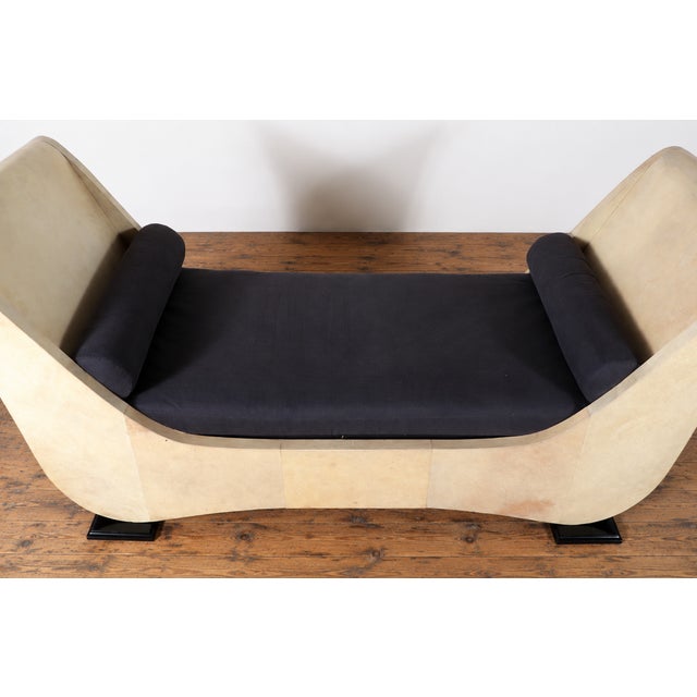 Mid-Century Modern 1960s French Art Deco Parchment Daybed, Style of Sammuel Marx For Sale - Image 3 of 5