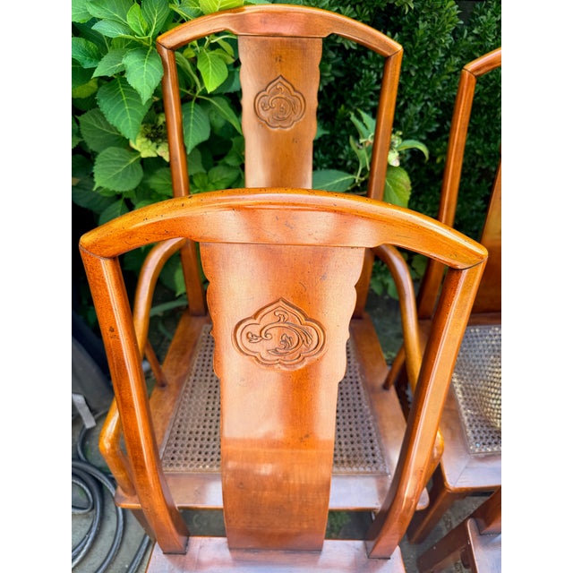 Wood Set of 6 Vintage Henredon Chinese Chippendale Chairs For Sale - Image 7 of 16