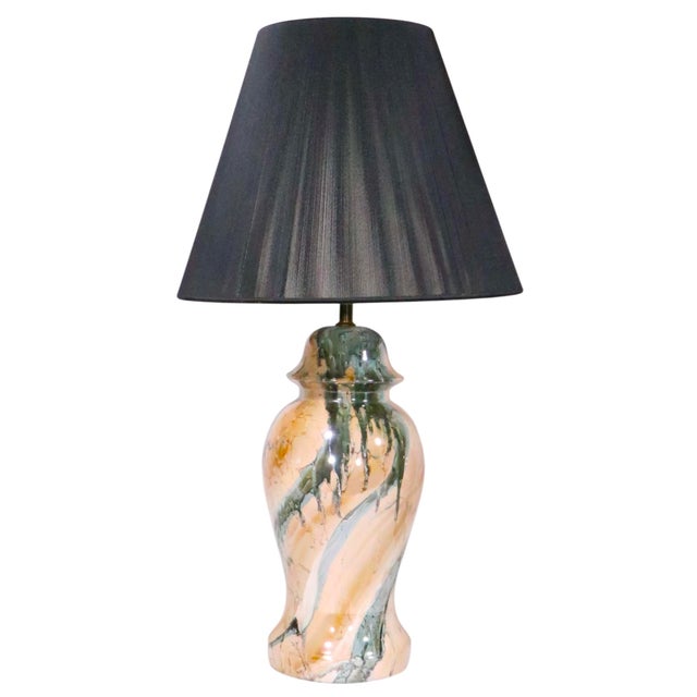 Mid-Century Modern Mid 20th Century Hollywood Regency Faux Marble Ginger Jar Form Table Lamps - a Pair For Sale - Image 3 of 12