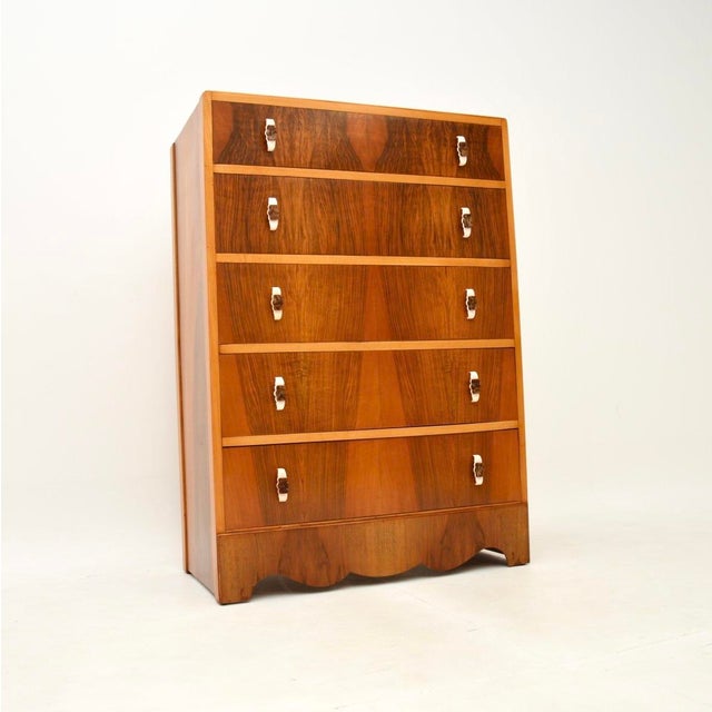 Art Deco Figured Walnut Chest of Drawers, 1930s For Sale - Image 11 of 11