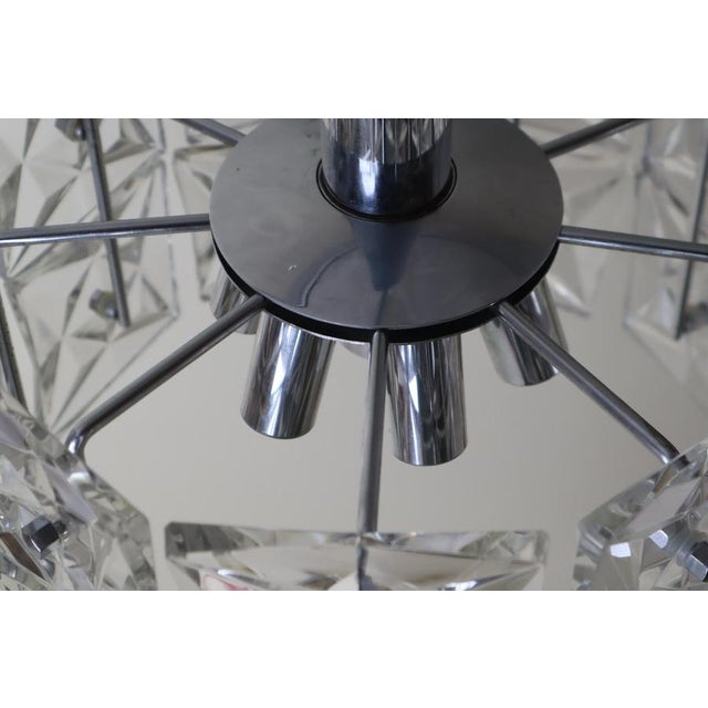 Mid-Century Modern Crystal 7-Light Pendant Lamp with Glass by Kinkeldey, Germany, 1960s For Sale - Image 3 of 18