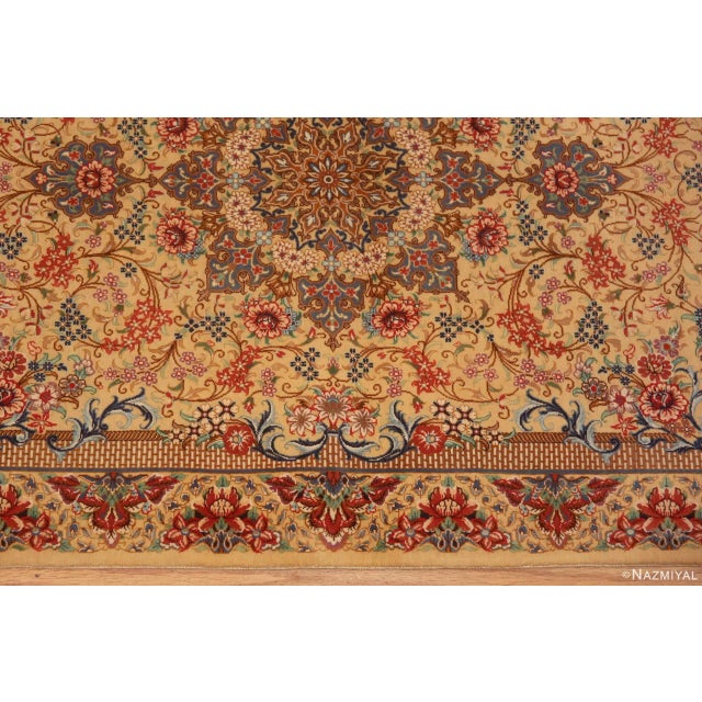 Nazmiyal Collection Vintage Persian Silk Qum Rug For Sale - Image 4 of 6
