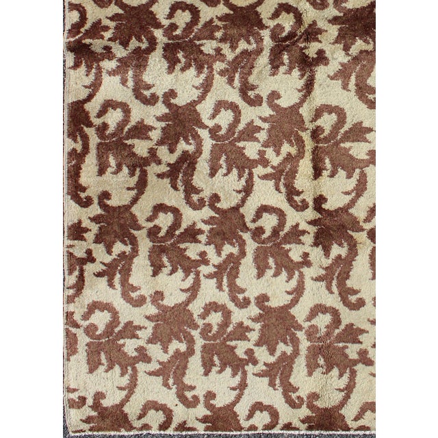 Textile Art Deco Design Rug With a Modern Design in Chocolate Brown and Gray Taupe For Sale - Image 7 of 7