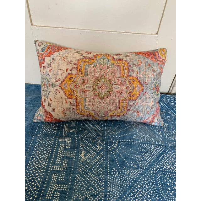 Boho Chic Antiqued Persian Rug Colorful Woven Cotton Lumbar Pillow New For Sale - Image 11 of 11