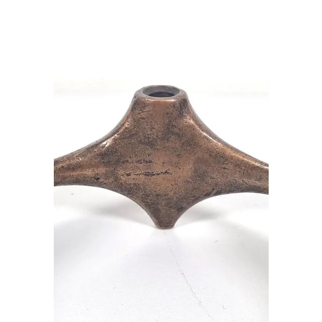 Bronze Brutalist Candle Holder For Sale - Image 4 of 7