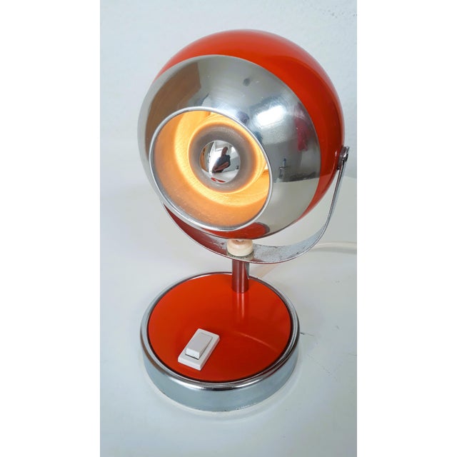 Space Age Orange Ball Table Lamp, 1970s For Sale - Image 9 of 9