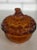 Figurative Vintage Williams Sonoma Amber Glass Lidded Acorn Dish For Sale - Image 3 of 9
