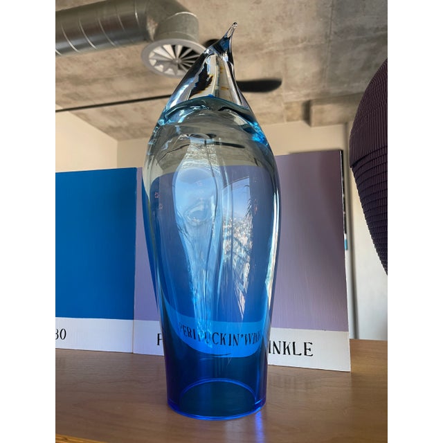 Blue 1980s Don Shepherd Blenko Glass Penguin 8020l Crystal Cased Sapphire Blue For Sale - Image 8 of 11