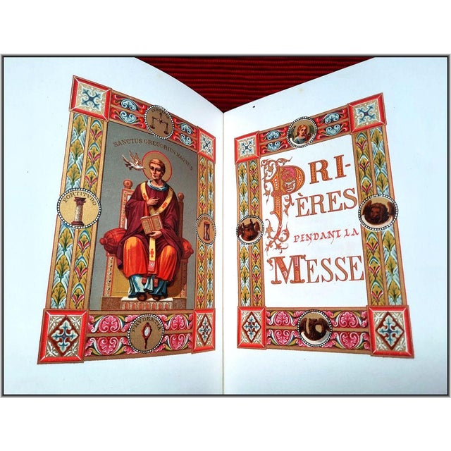 (1860) Christian "Book of Hours" With 180 Chromolithographs - Fine Binding Illustrated Antique Devotional Catholic Bible Art For Sale - Image 13 of 18