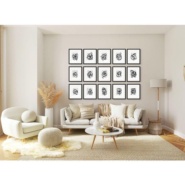A sophisticated collection of fifteen original abstract compositions by artist Diane Grant, Black & White Abstractions...