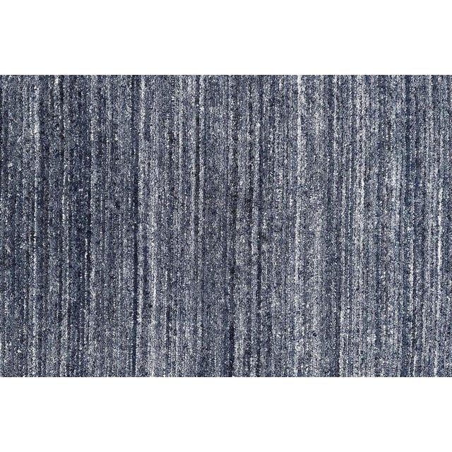 Textile 9x12 Gray Hand-Knotted Wool Striated Texture Geometric Modern Carpet Rug For Sale - Image 7 of 8