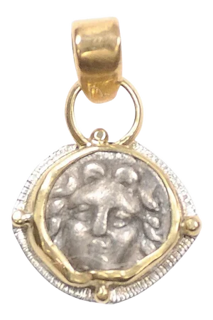 Antique Gorgoneion Pisidia Selge Pendant with 22K Gold