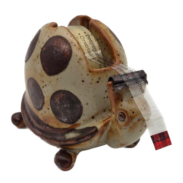 Vintage Japanese Stoneware Turtle Tape Dispenser For Sale In Miami - Image 6 of 11