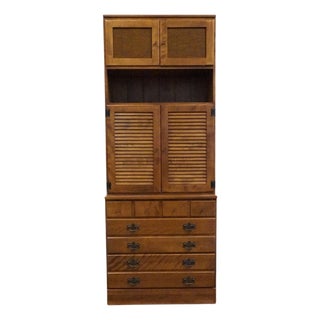 Ethan Allen Rare Heirloom Nutmeg Maple CRP Custom Room Plan 30" Shutter Door Radio Cabinet W. HiFi Turntable 10-4510p / 10-4039 For Sale
