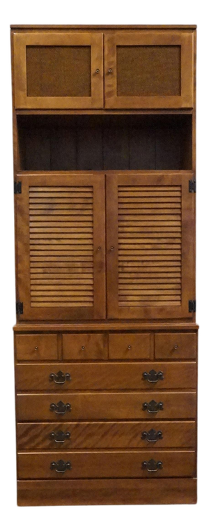 Ethan Allen Rare Heirloom Nutmeg Maple CRP Custom Room Plan 30" Shutter Door Radio Cabinet W. HiFi Turntable 10-4510p / 10-4039
