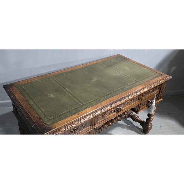 French Oak Writing Desk, 1880 For Sale - Image 9 of 15