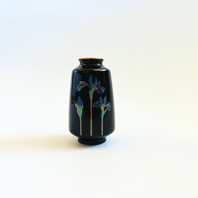 Postmodern Black Iris Bud Vase by Otagiri For Sale - Image 3 of 9