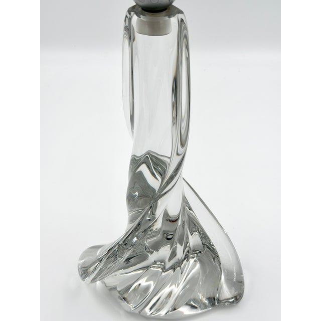 Vintage French Crystal Glass Table Lamp from Cristallerie de Lorraine, 1960s For Sale - Image 6 of 7